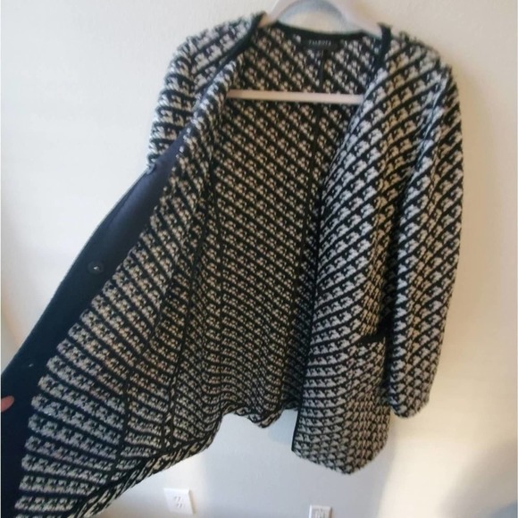 Talbots tweed wool blend coat stadium length weekends size Large - Picture 12 of 13